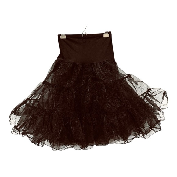 Grace Karin Black Petticoat Skirt S Layered Retro Whimsigoth Goth Costume Witchy - Picture 1 of 7